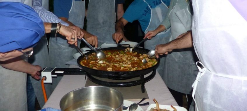 Paella cooking in Mallorca